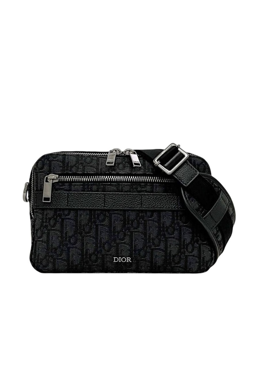 Dior Shoulder Bag Safari Messenger Black Oblique Crossbody Canvas Leather